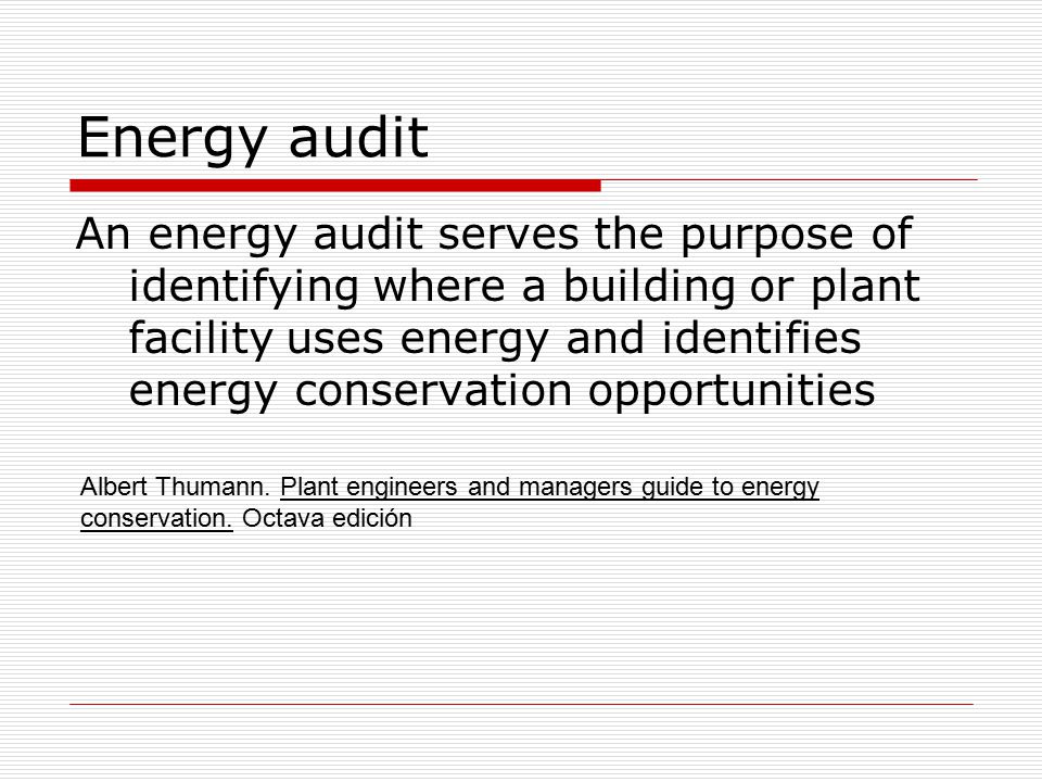 Energy audit