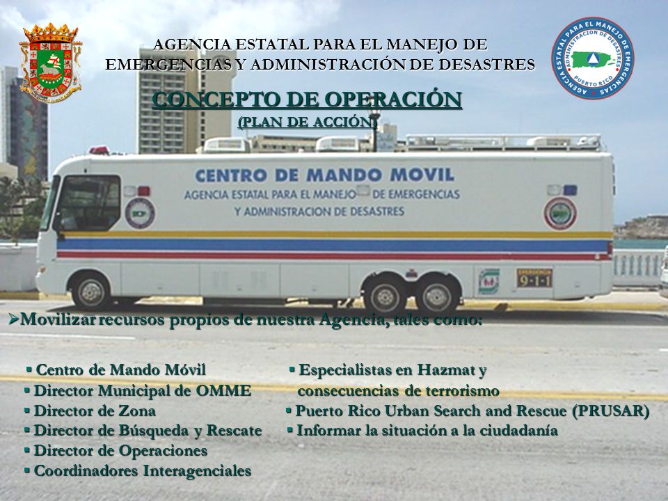 AGENCIA ESTATAL PARA EL MANEJO DE EMERGENCIAS Y ADMINISTRACIÓN DE DESASTRES
