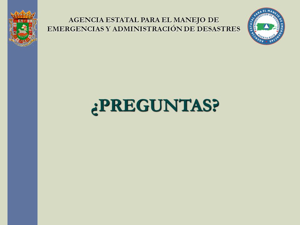 AGENCIA ESTATAL PARA EL MANEJO DE EMERGENCIAS Y ADMINISTRACIÓN DE DESASTRES