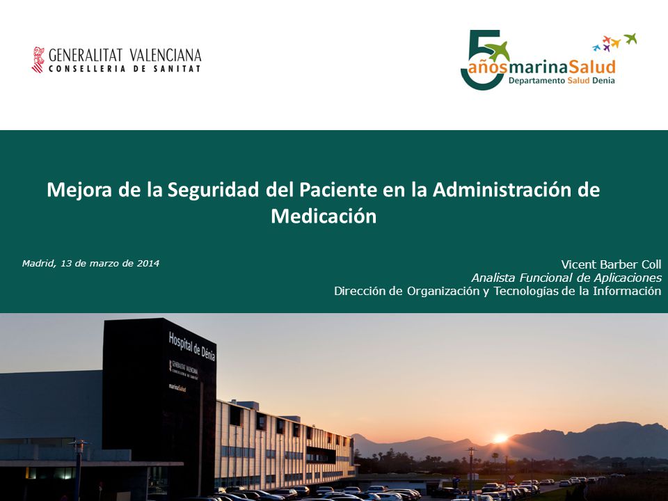 Mejora de la Seguridad del Paciente en la Administración de Medicación