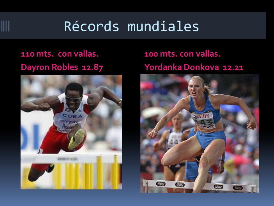 Récords mundiales 110 mts. con vallas. Dayron Robles 12.87