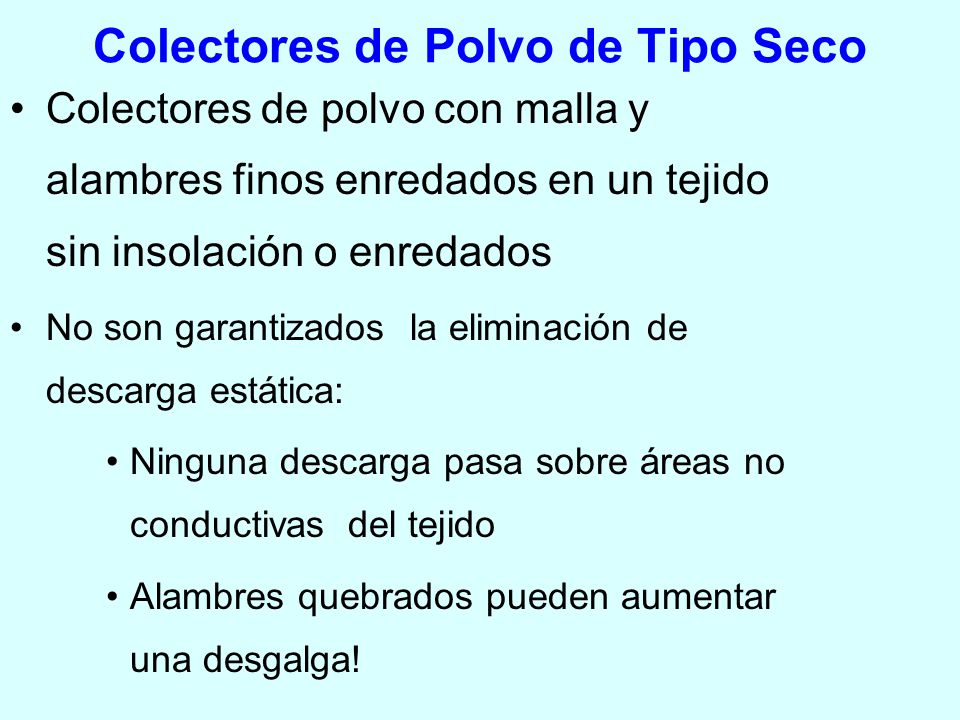 Colectores de Polvo de Tipo Seco