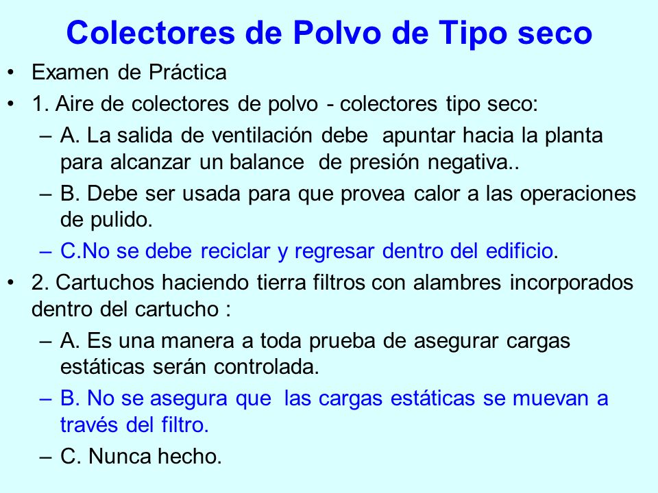 Colectores de Polvo de Tipo seco