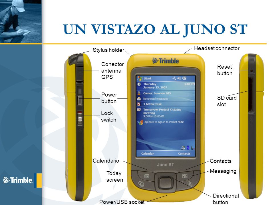 UN VISTAZO AL JUNO ST Headset connector Stylus holder