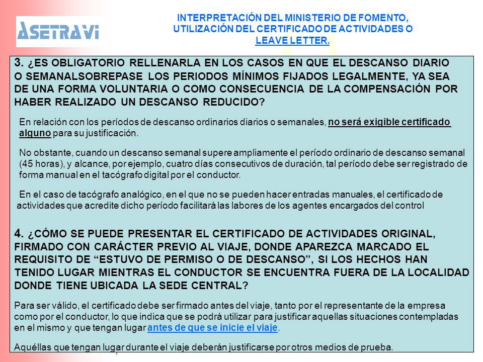3. ¿ES OBLIGATORIO RELLENARLA EN LOS CASOS EN QUE EL DESCANSO DIARIO