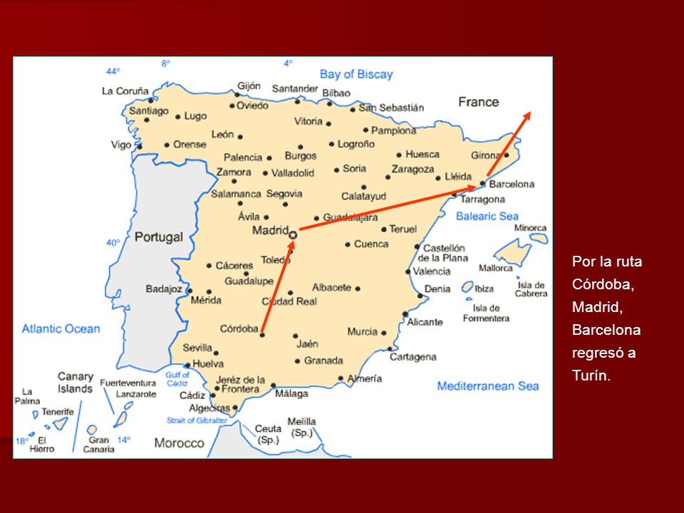 Por la ruta Córdoba, Madrid, Barcelona regresó a Turín.