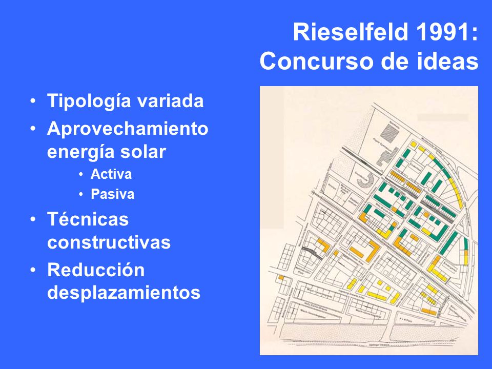 Rieselfeld 1991: Concurso de ideas Tipología variada