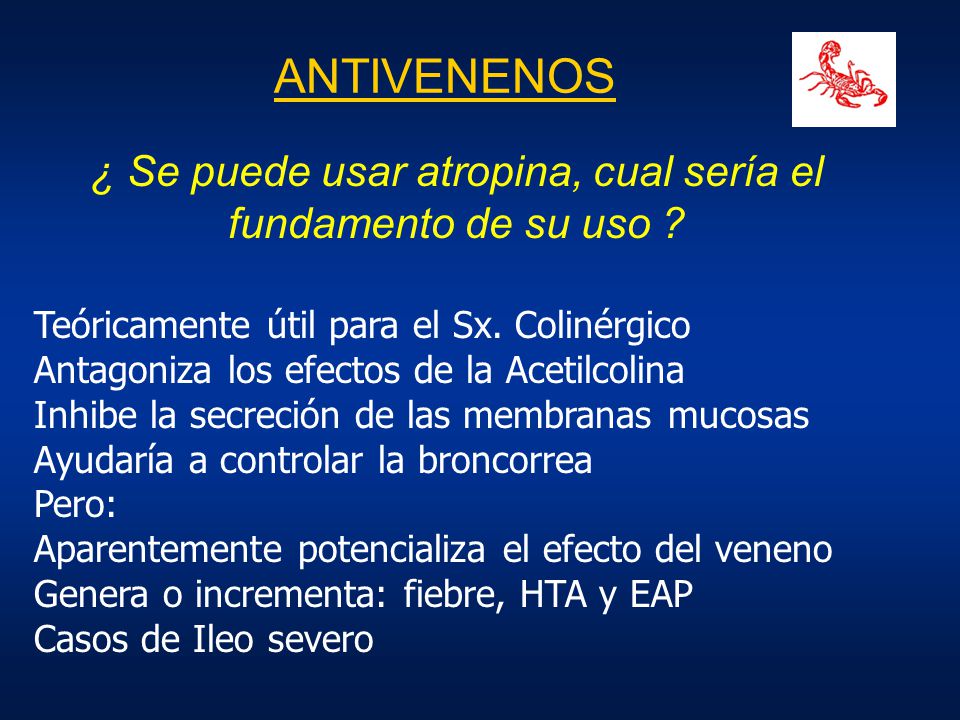 ¿ Se puede usar atropina, cual sería el fundamento de su uso