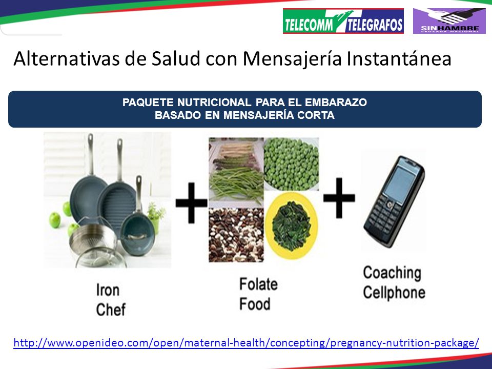 PAQUETE NUTRICIONAL PARA EL EMBARAZO BASADO EN MENSAJERÍA CORTA