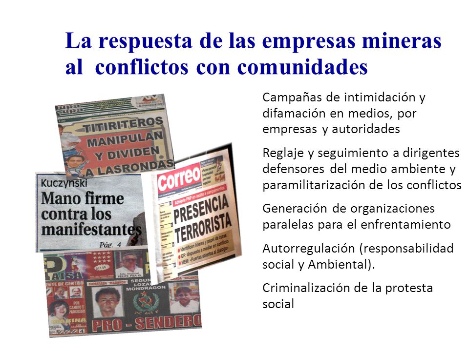 La respuesta de las empresas mineras al conflictos con comunidades