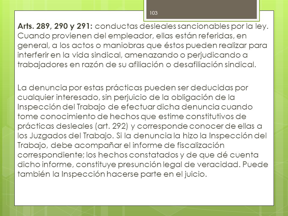 Arts. 289, 290 y 291: conductas desleales sancionables por la ley