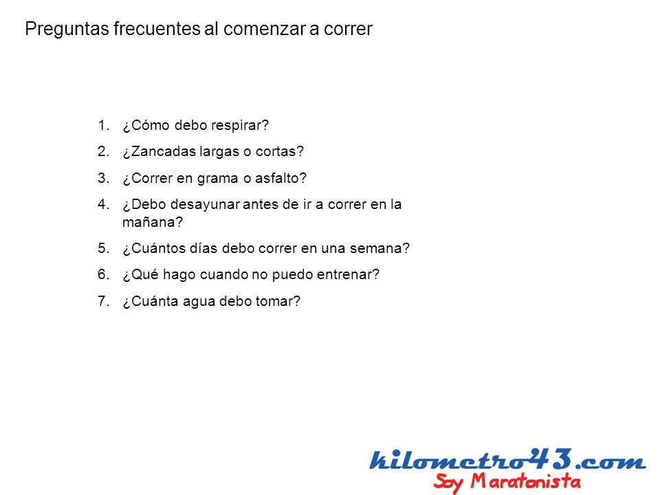 Preguntas frecuentes al comenzar a correr