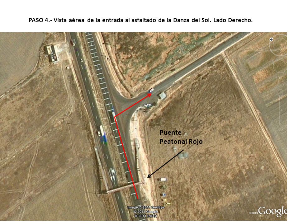 PASO 4. - Vista aérea de la entrada al asfaltado de la Danza del Sol