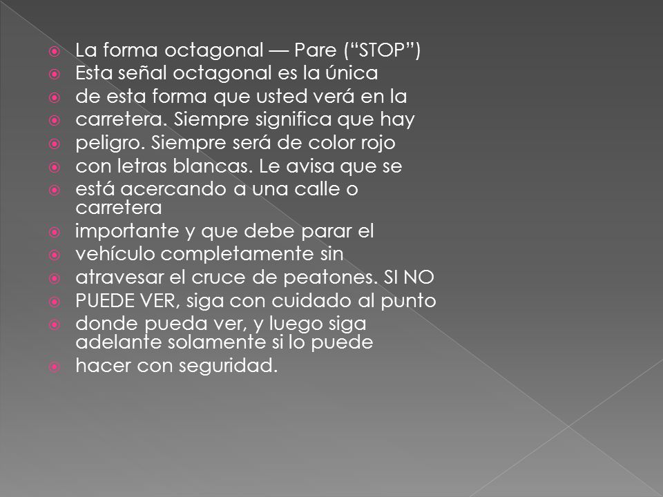 La forma octagonal — Pare ( STOP )