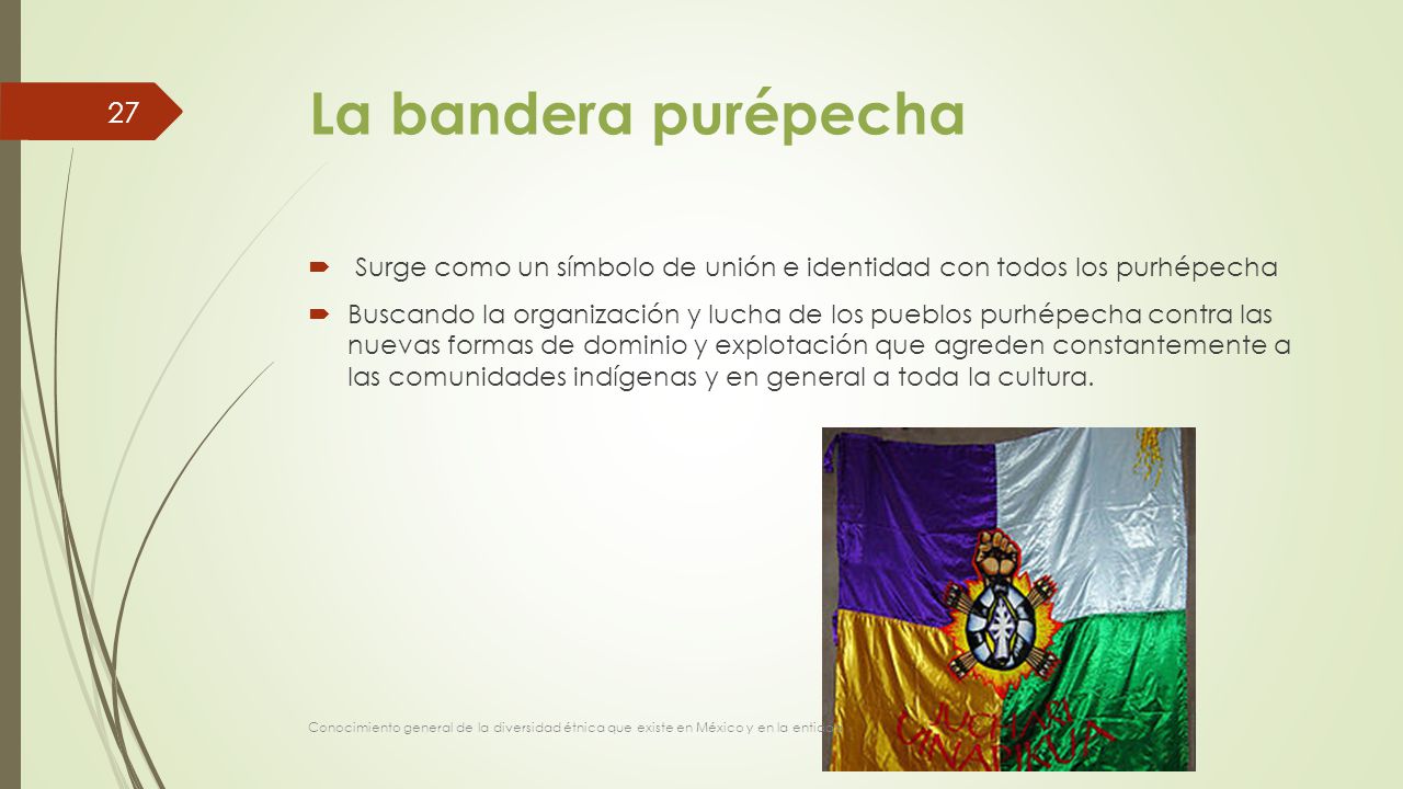 La bandera purépecha Surge como un símbolo de unión e identidad con todos los purhépecha.