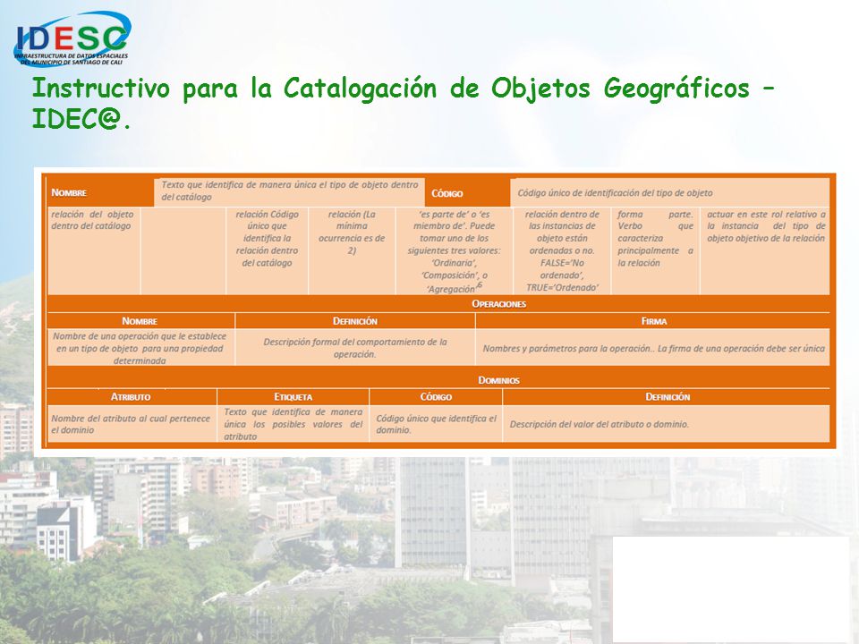Instructivo para la Catalogación de Objetos Geográficos –