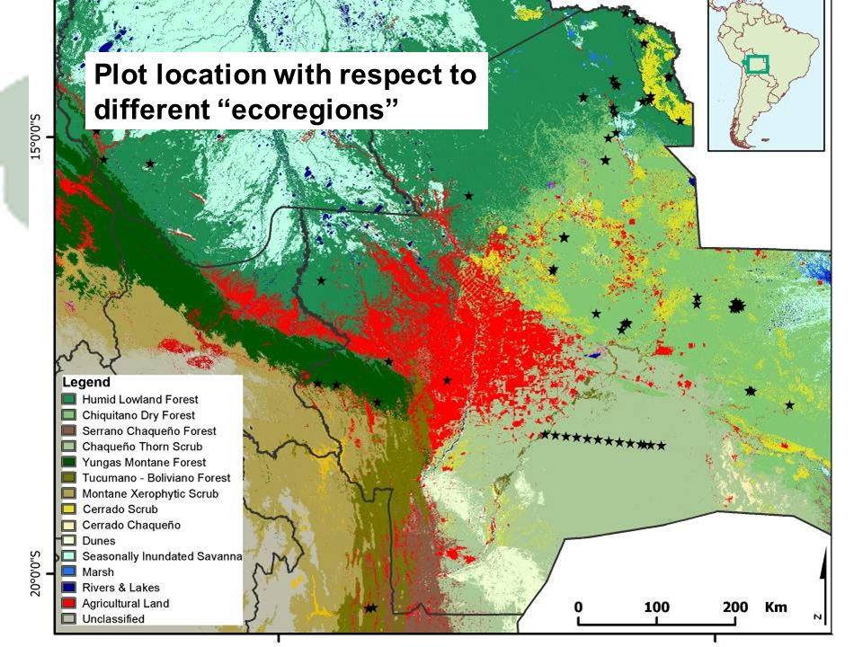 Plot location with respect to different ecoregions