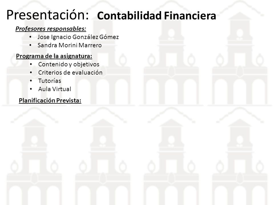Presentación: Contabilidad Financiera