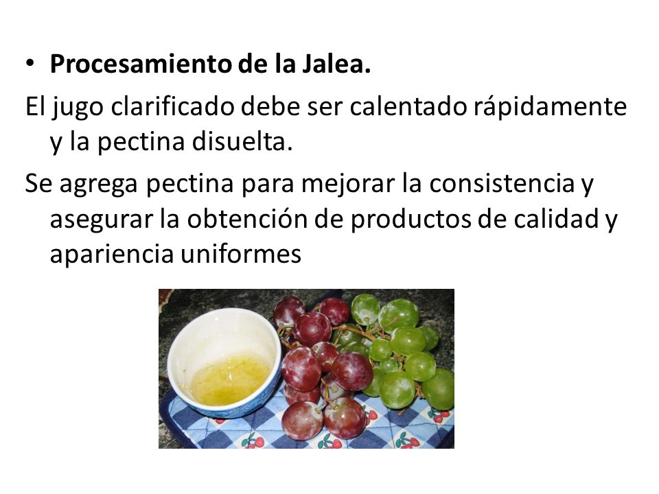 Procesamiento de la Jalea.