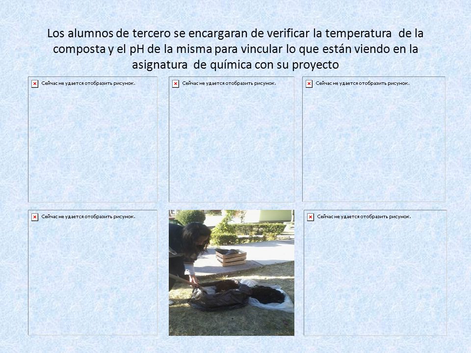 Los alumnos de tercero se encargaran de verificar la temperatura de la composta y el pH de la misma para vincular lo que están viendo en la asignatura de química con su proyecto