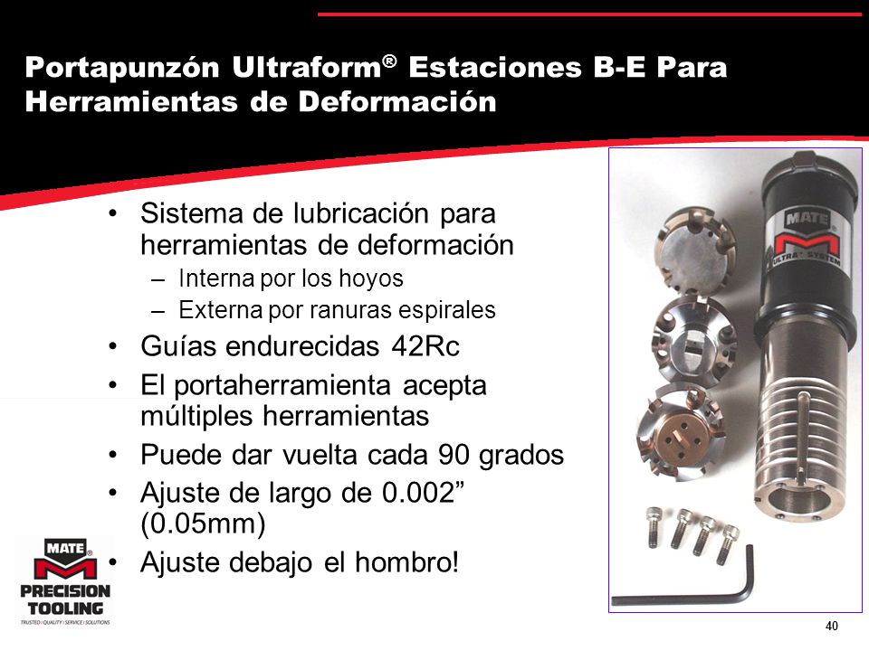 Portapunzón Ultraform® Estaciones B-E Para Herramientas de Deformación