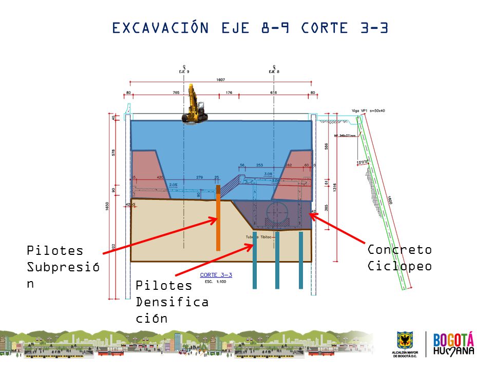 EXCAVACIÓN EJE 8-9 CORTE 3-3