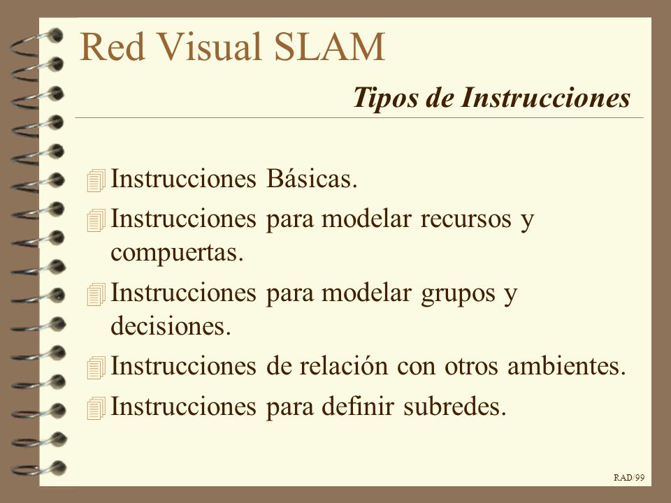 Red Visual SLAM Tipos de Instrucciones Instrucciones Básicas.