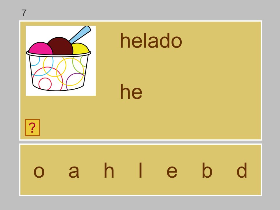 7 helado he o a h l e b d