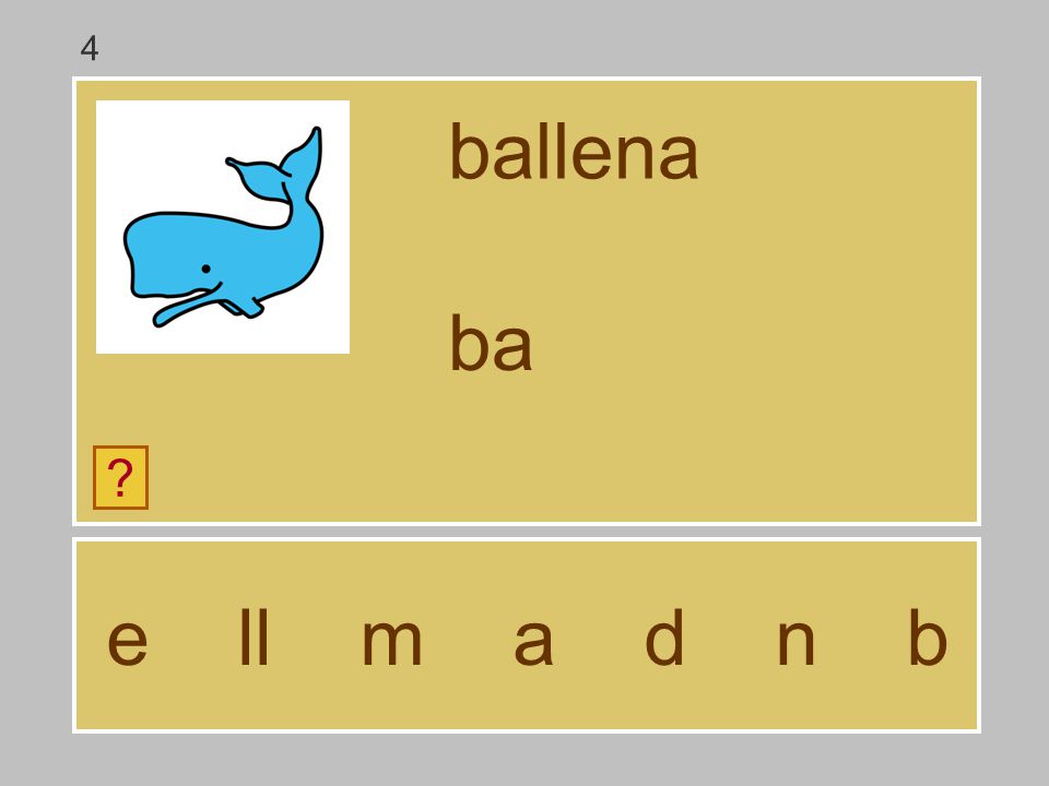 4 ballena ba e ll m a d n b
