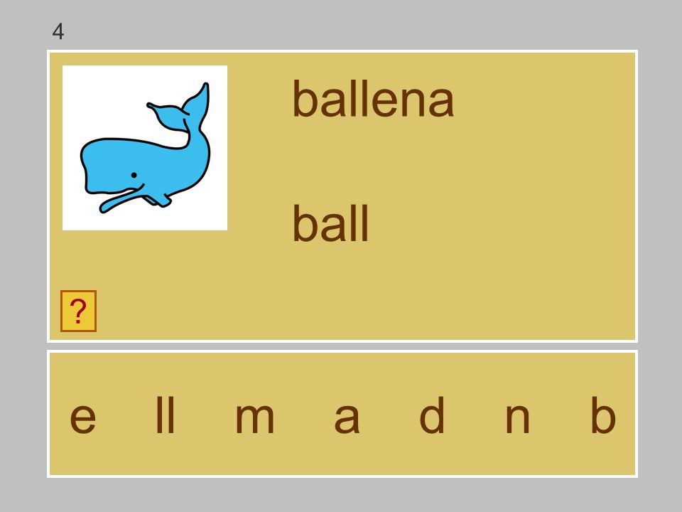 4 ballena ball e ll m a d n b
