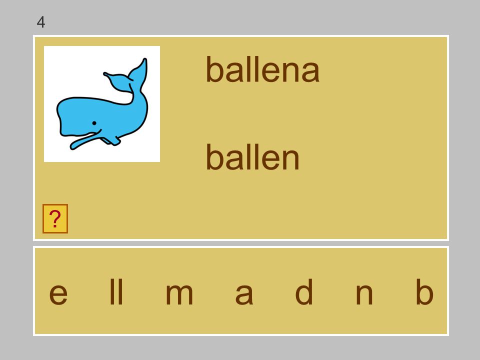 4 ballena ballen e ll m a d n b