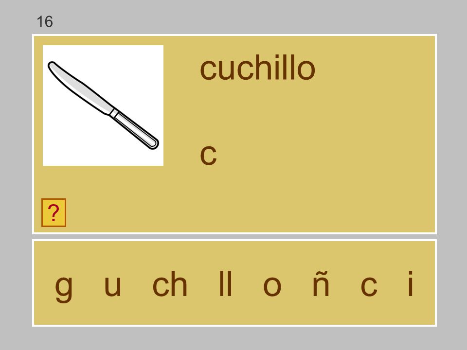 16 cuchillo c g u ch ll o ñ c i
