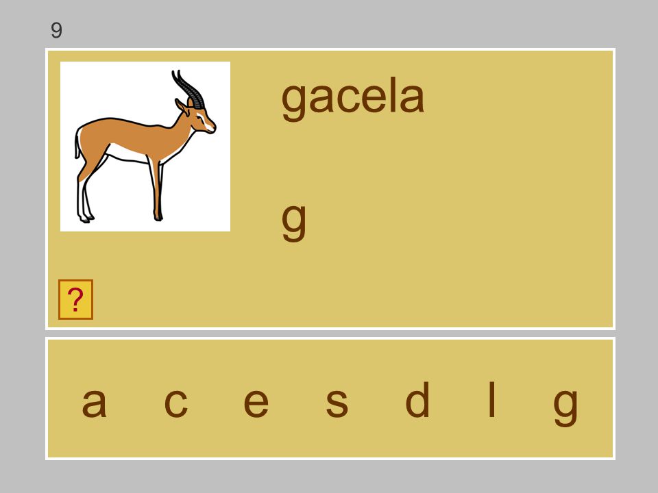 9 gacela g a c e s d l g