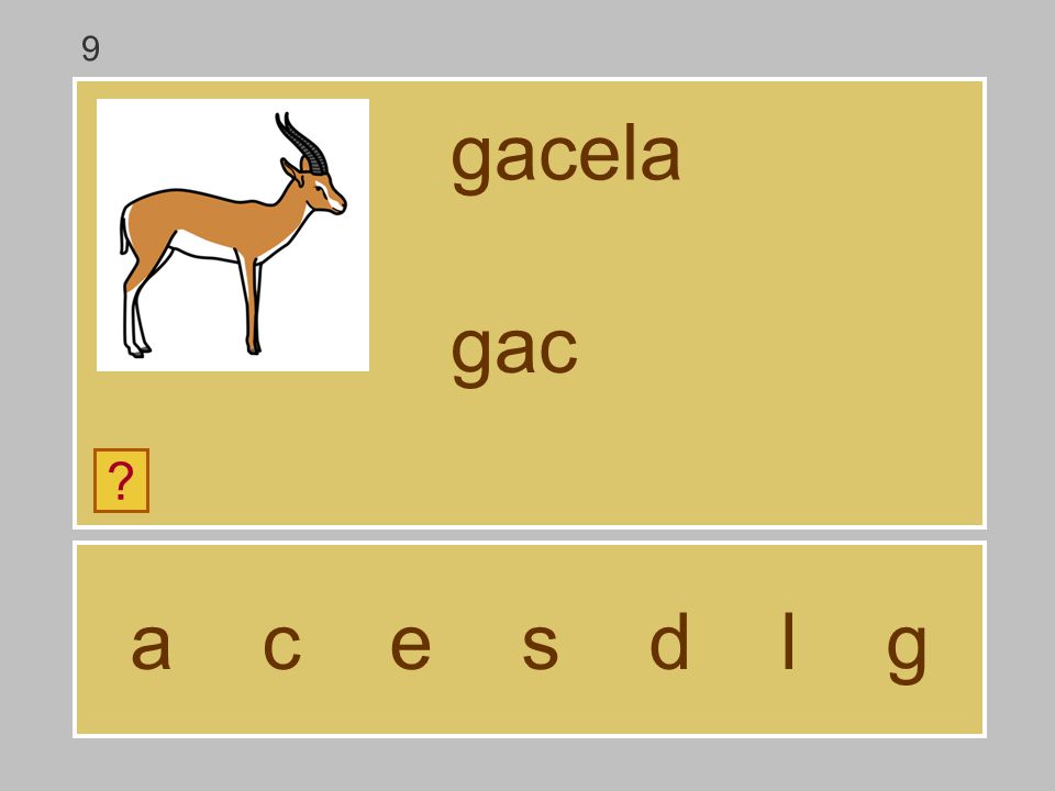 9 gacela gac a c e s d l g