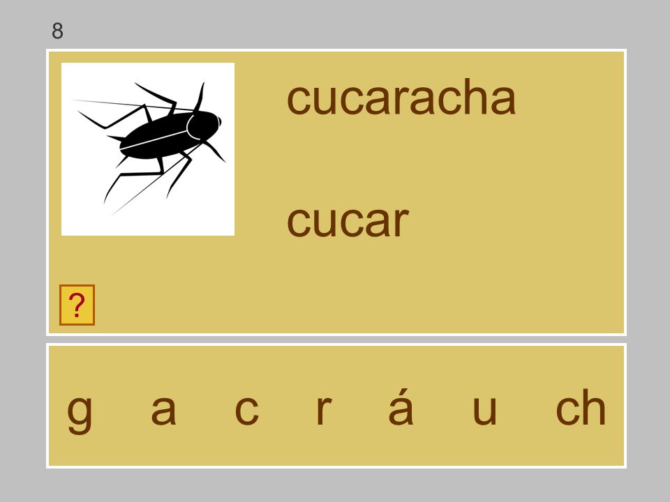8 cucaracha cucar g a c r á u ch