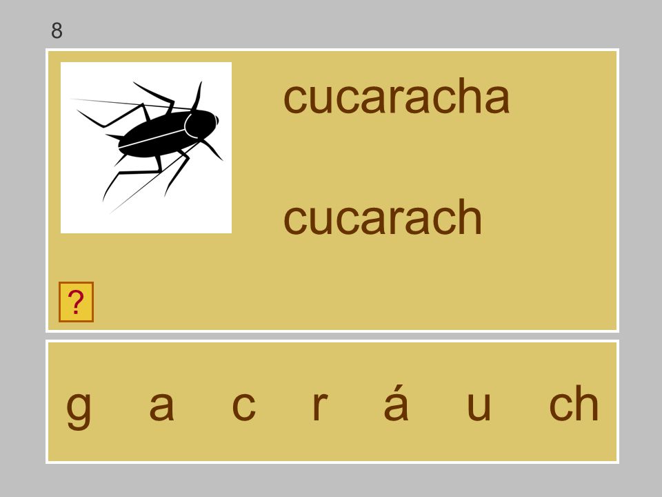8 cucaracha cucarach g a c r á u ch
