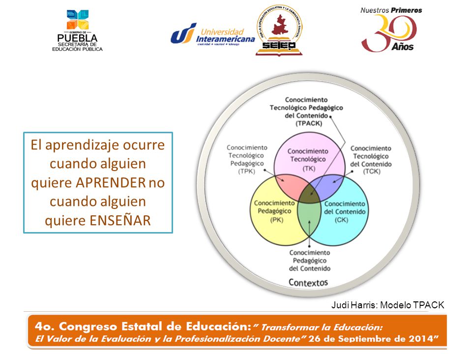 El aprendizaje ocurre cuando alguien quiere APRENDER no cuando alguien quiere ENSEÑAR