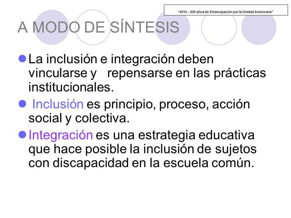 2010 – 200 años de Emancipación por la Unidad Americana