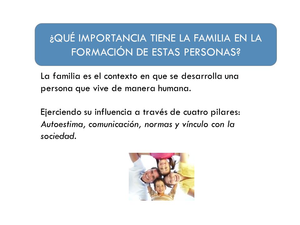 ¿QUÉ IMPORTANCIA TIENE LA FAMILIA EN LA FORMACIÓN DE ESTAS PERSONAS