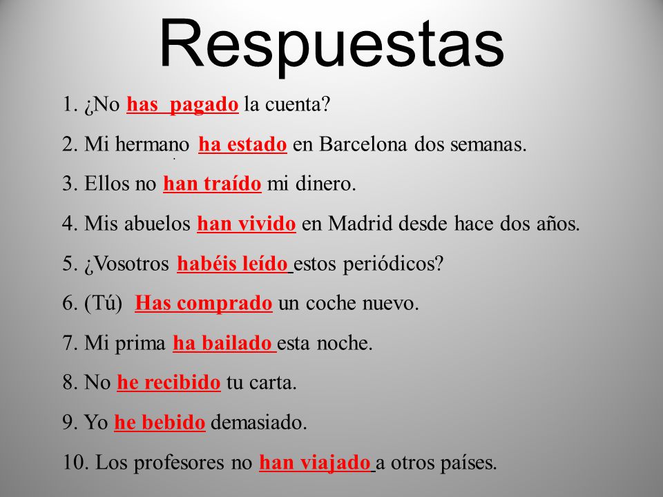 Respuestas 1. ¿No has pagado la cuenta