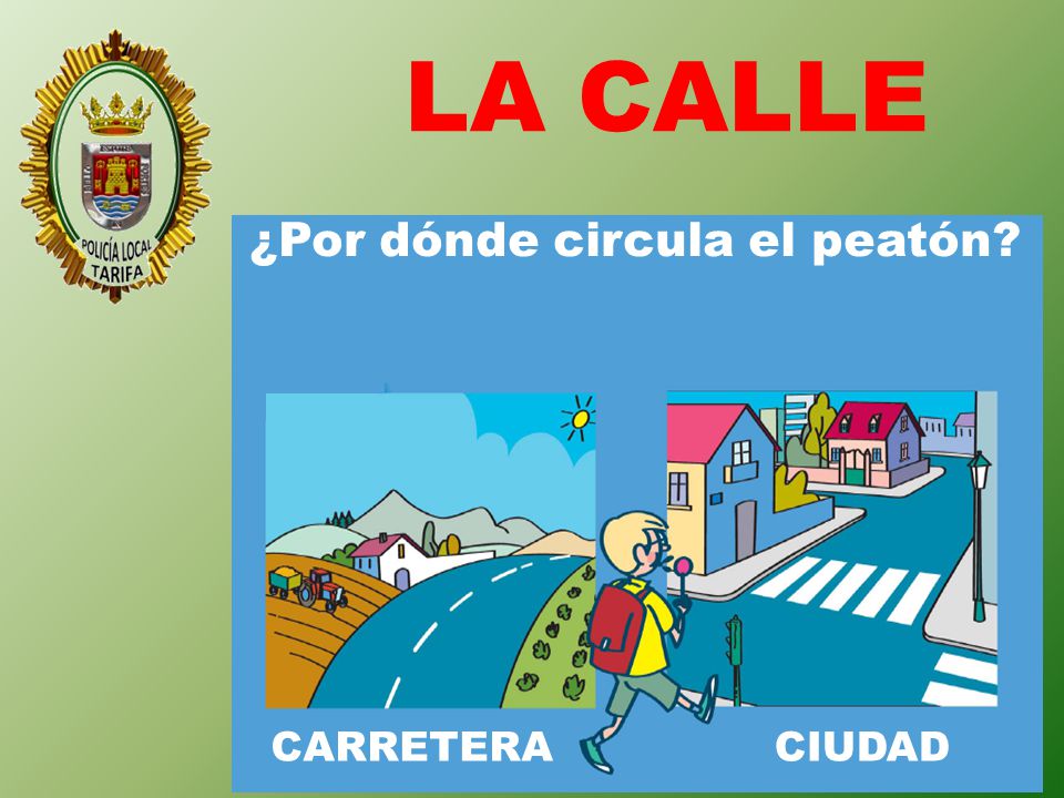 LA CALLE ¿Por dónde circula el peatón CARRETERA CIUDAD