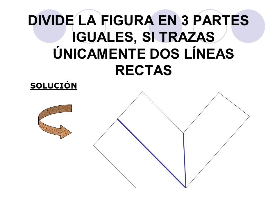 DIVIDE LA FIGURA EN 3 PARTES IGUALES, SI TRAZAS ÚNICAMENTE DOS LÍNEAS RECTAS