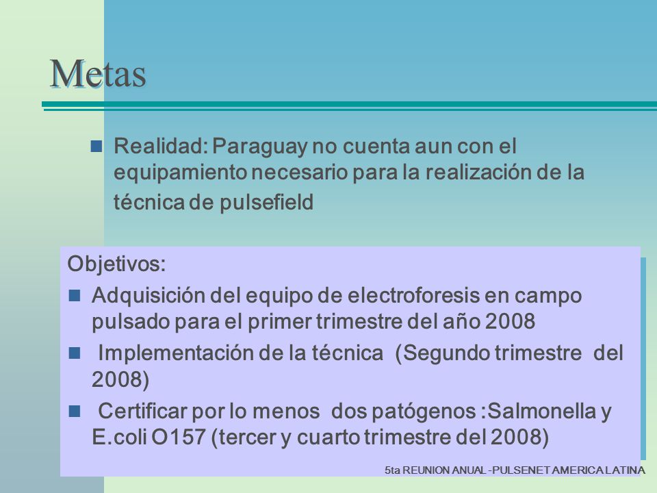Metas Realidad: Paraguay no cuenta aun con el equipamiento necesario para la realización de la técnica de pulsefield.