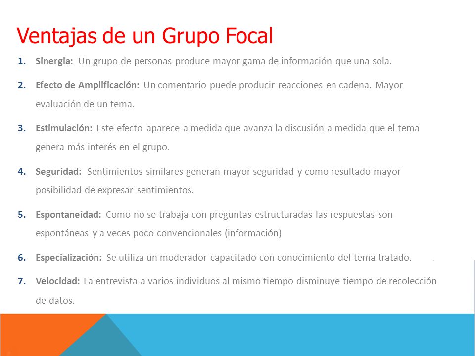 Ventajas de un Grupo Focal