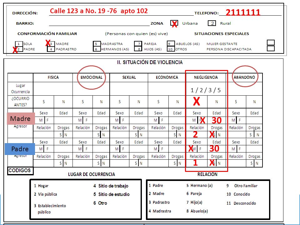 X X X X X 30 2 X X 30 1 X Calle 123 a No apto 102