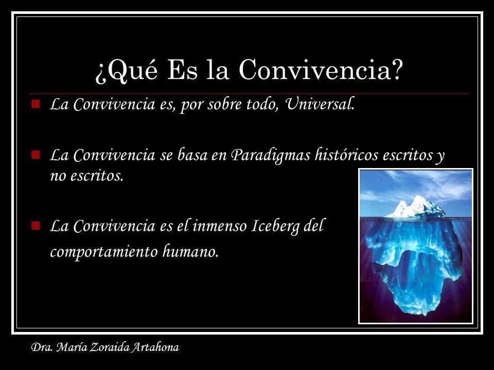 ¿Qué Es la Convivencia La Convivencia es, por sobre todo, Universal.