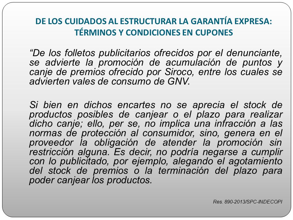 DE LOS CUIDADOS AL ESTRUCTURAR LA GARANTÍA EXPRESA: TÉRMINOS Y CONDICIONES EN CUPONES