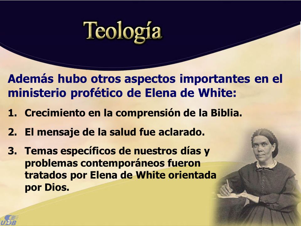 Además hubo otros aspectos importantes en el ministerio profético de Elena de White: