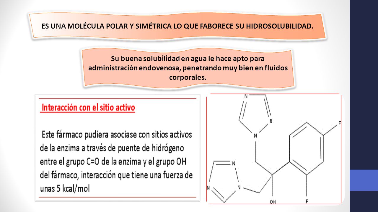 ES UNA MOLÉCULA POLAR Y SIMÉTRICA LO QUE FABORECE SU HIDROSOLUBILIDAD.