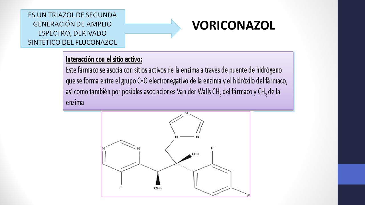 ES UN TRIAZOL DE SEGUNDA GENERACIÓN DE AMPLIO ESPECTRO, DERIVADO SINTÈTICO DEL FLUCONAZOL